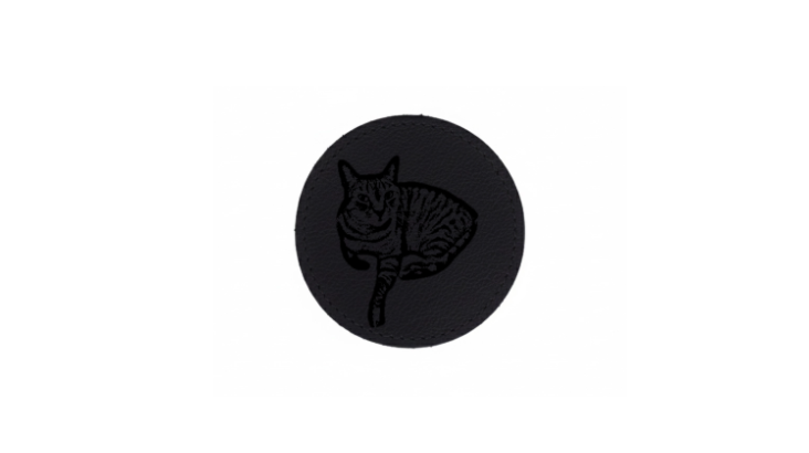 Logo/Picture- Round Leather Patch - Black to Silver