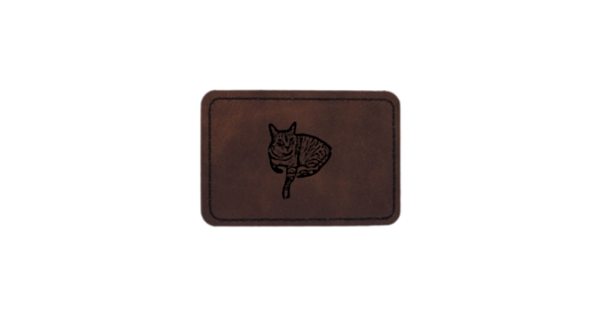 Logo/Picture PU Rectangular Patch - Brown to Gold