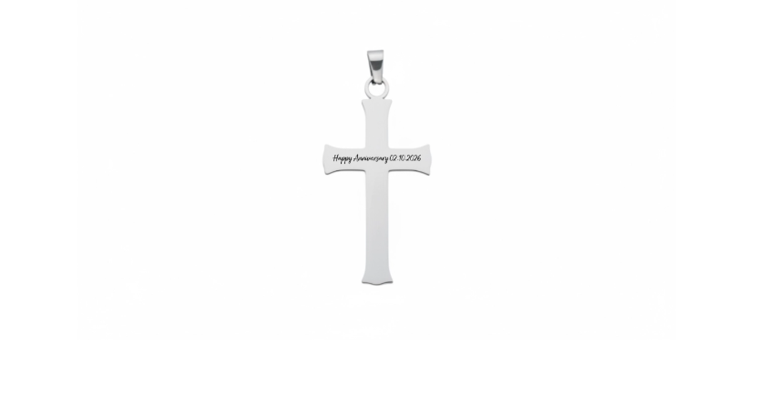 Stainless Steel Cross Pendant & Silver Chain