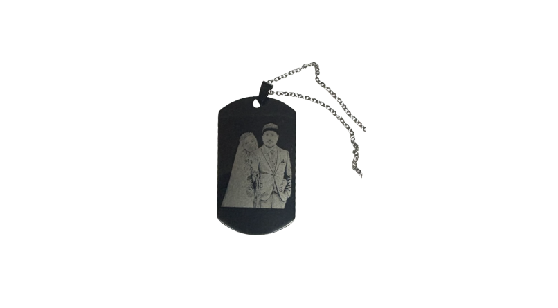 Black Stainless Steel Military Pendant